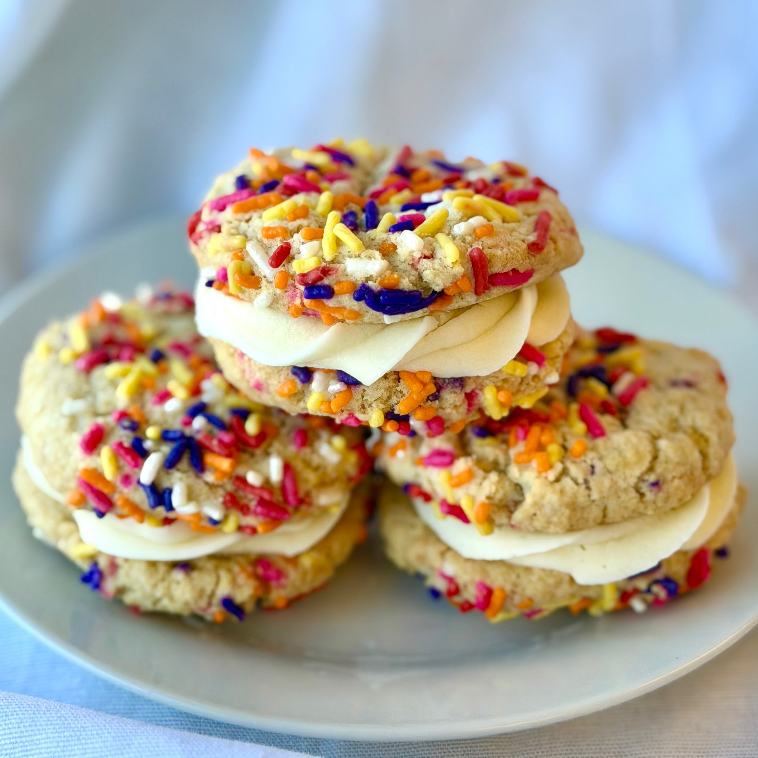 Vegan Sprinkle Cookie Sandwiches